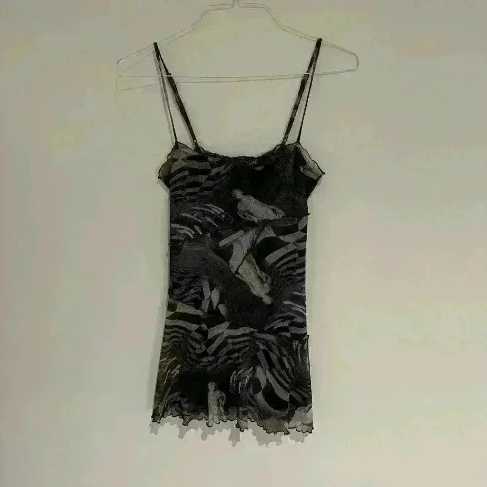 Urban Outfitters Wavy Design Black and Grey Dress Size Small Like New